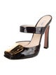 Prada Patent Leather Floral Print Mules