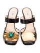 Prada Patent Leather Floral Print Mules
