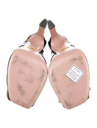 Prada Patent Leather Floral Print Mules