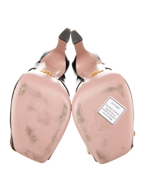 Prada Patent Leather Floral Print Mules