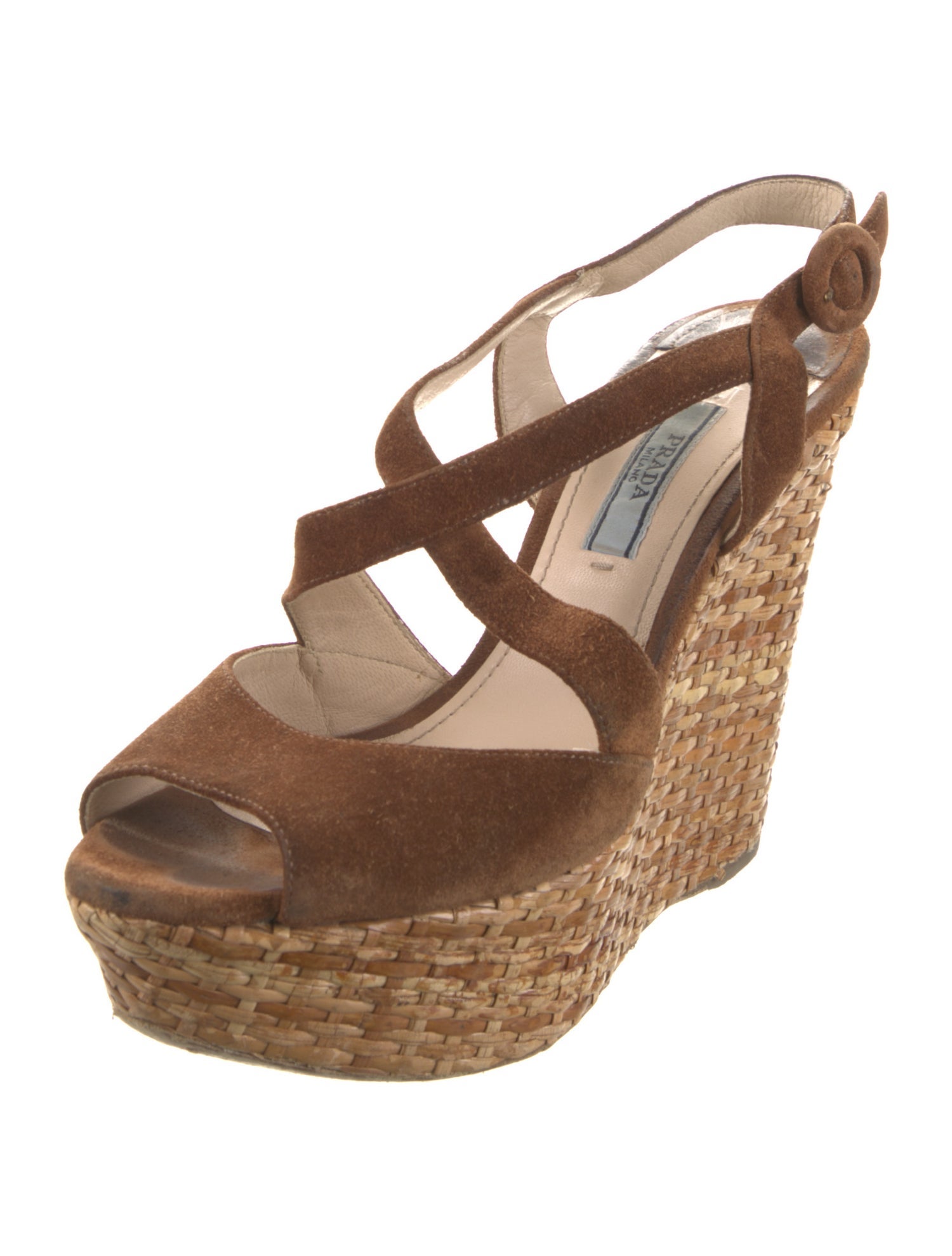 Prada Suede Colorblock Pattern Espadrilles