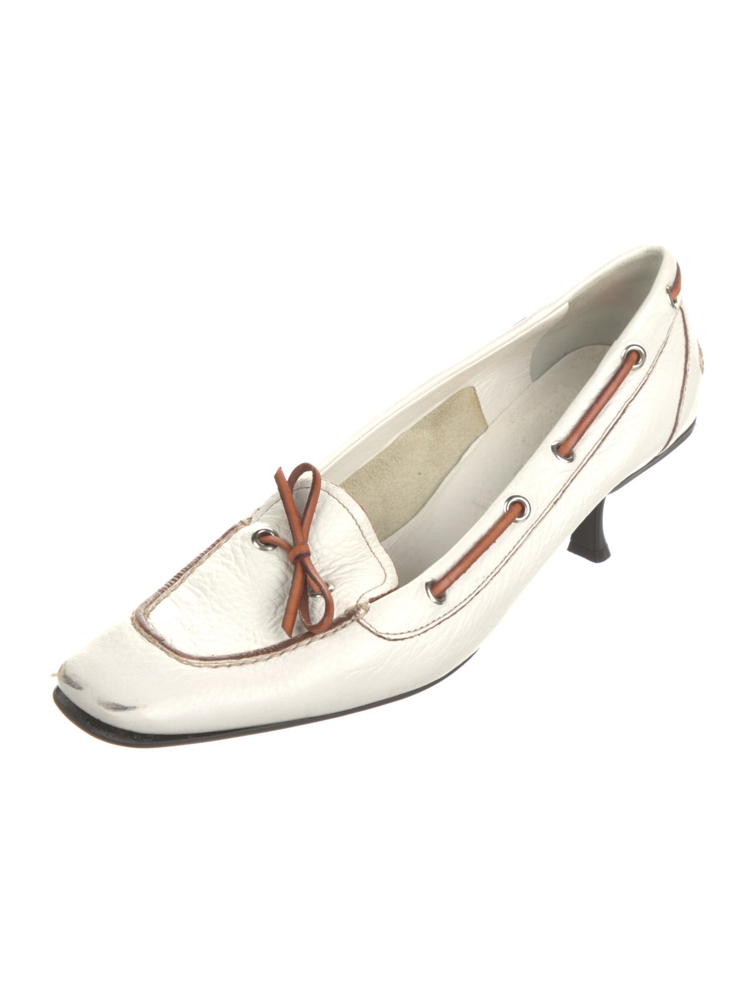 Prada Leather Printed Slingback Pumps