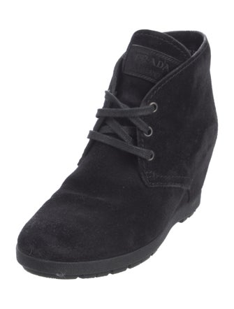 Prada Suede Lace-Up Boots