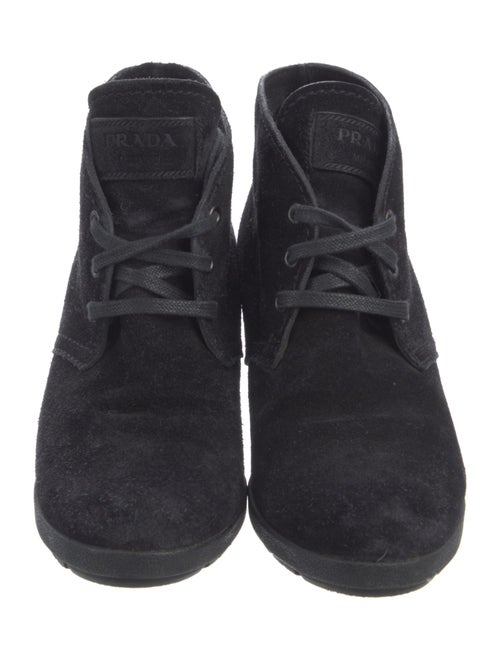 Prada Suede Lace-Up Boots