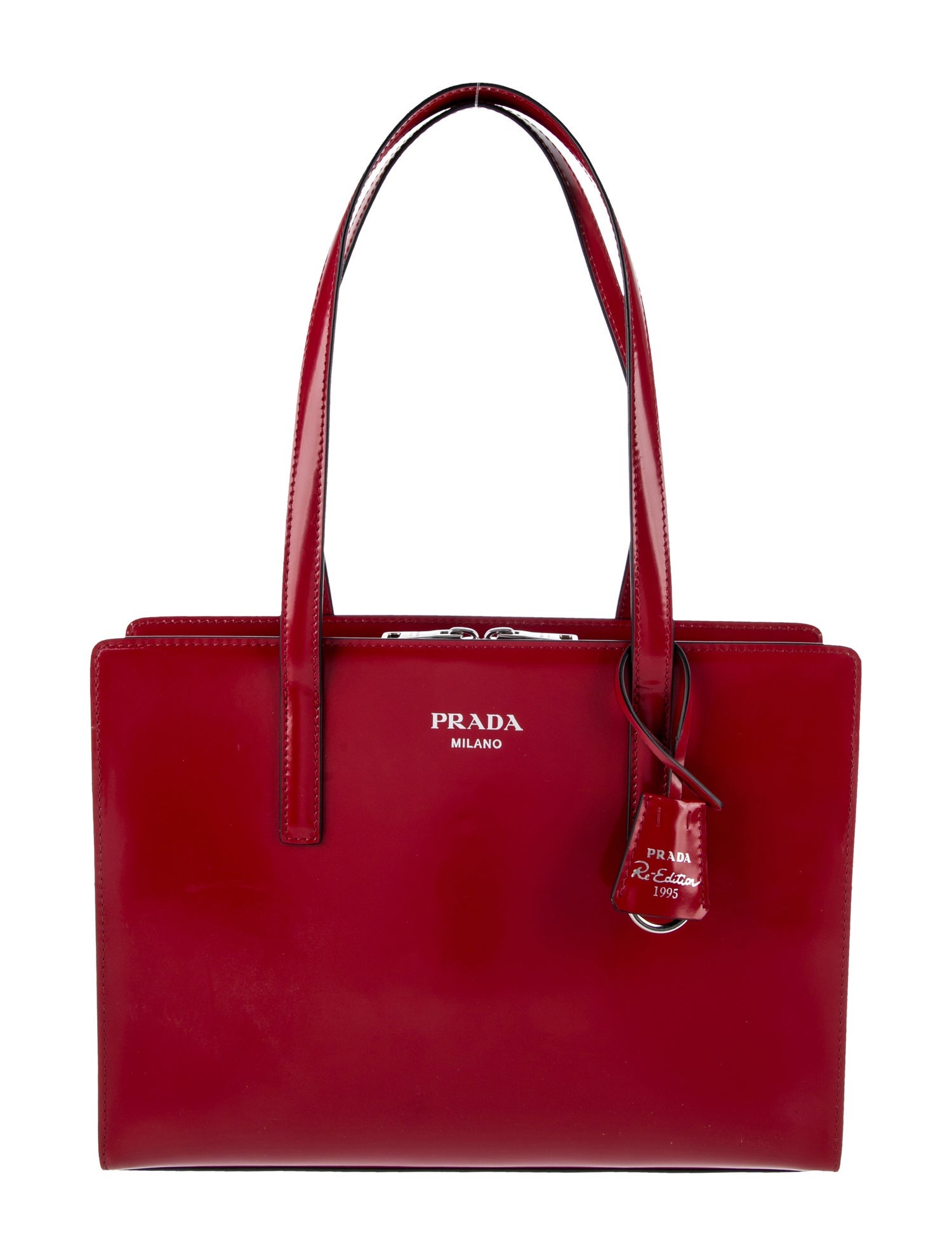Prada Medium Spazzolato Re-Edition 1995 Tote - Red Totes, Handbags
