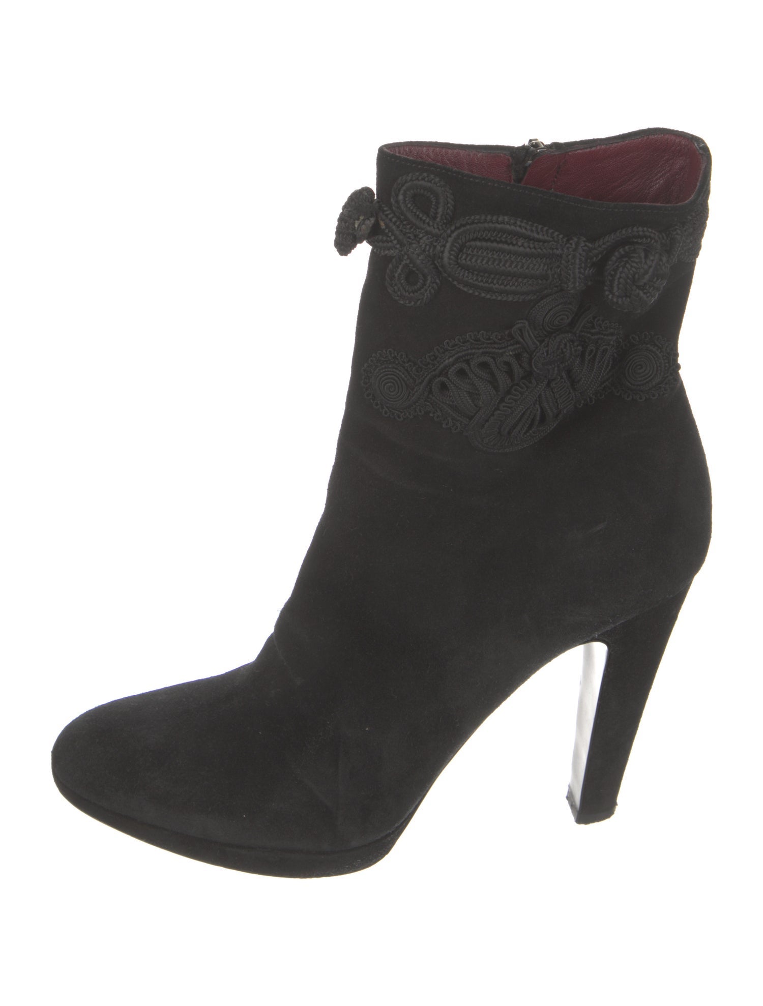 Prada Suede Floral Print Boots