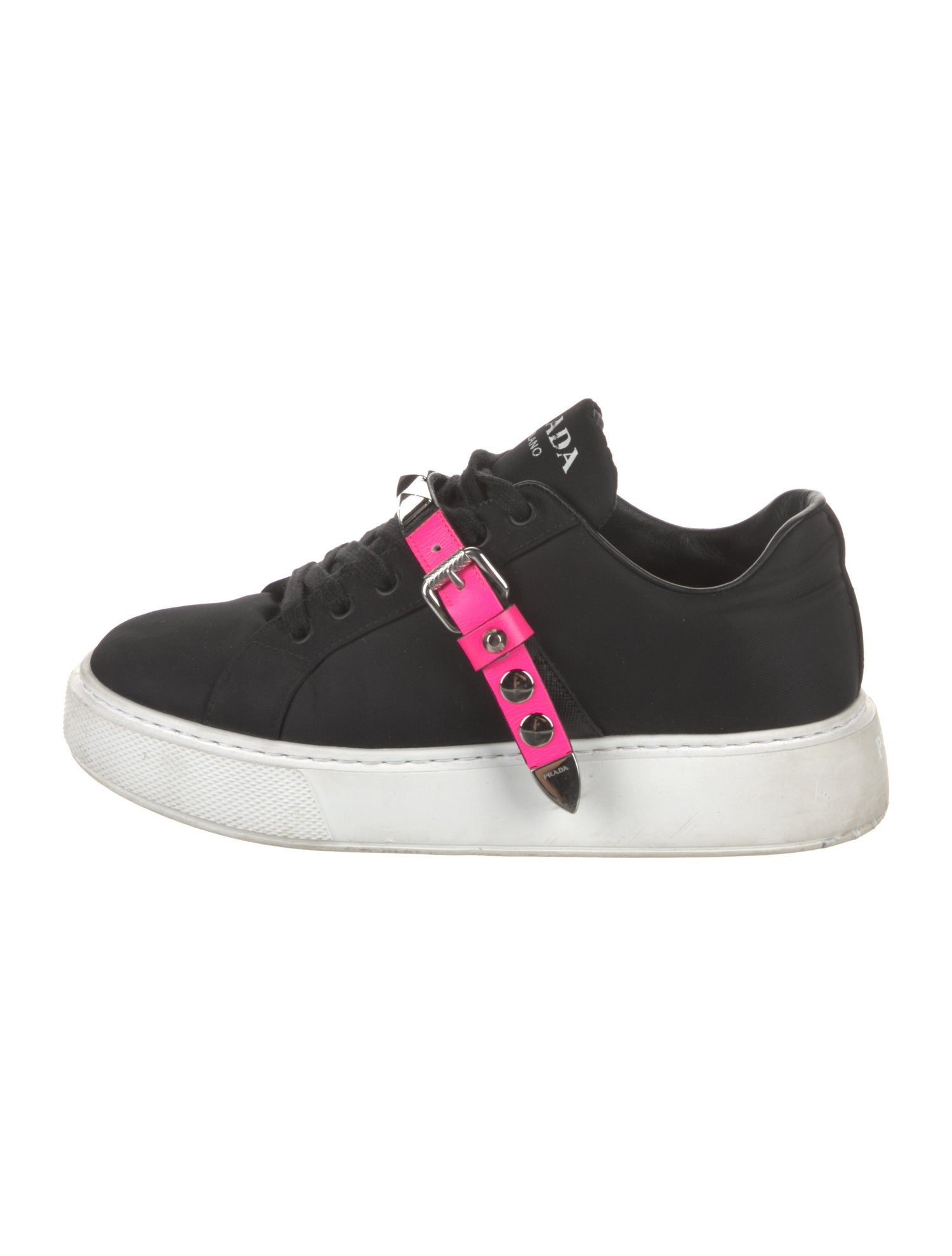 靴 Prada Nylon Studded Accents Sneakers Prada Nylon Studded Accents Sneakers - Black Sneakers, Shoes