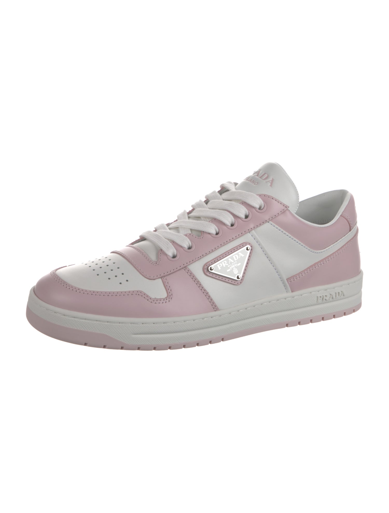 Prada Leather Colorblock Pattern Sneakers