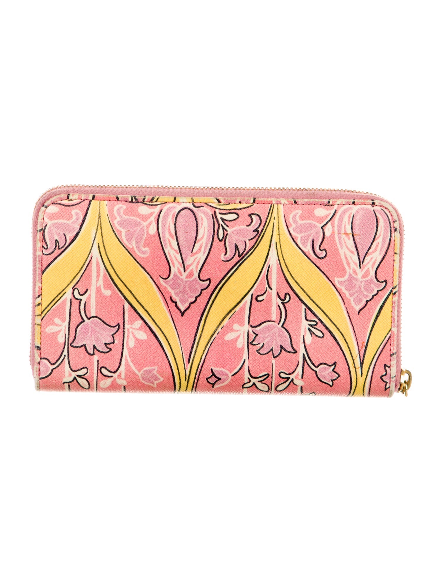 Prada Saffiano Triangle Leather Wallet