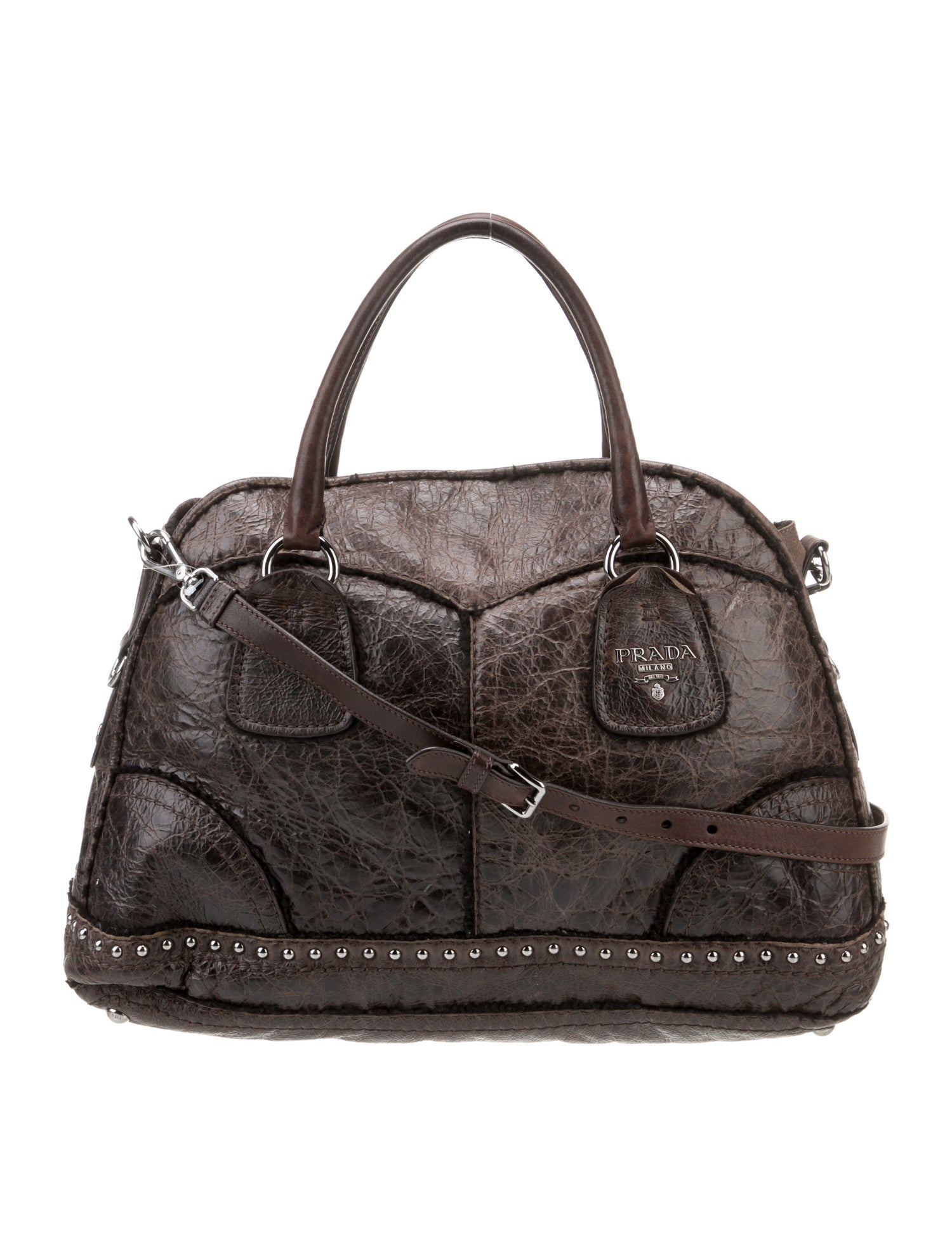 Prada Montone Studded Handle Bag