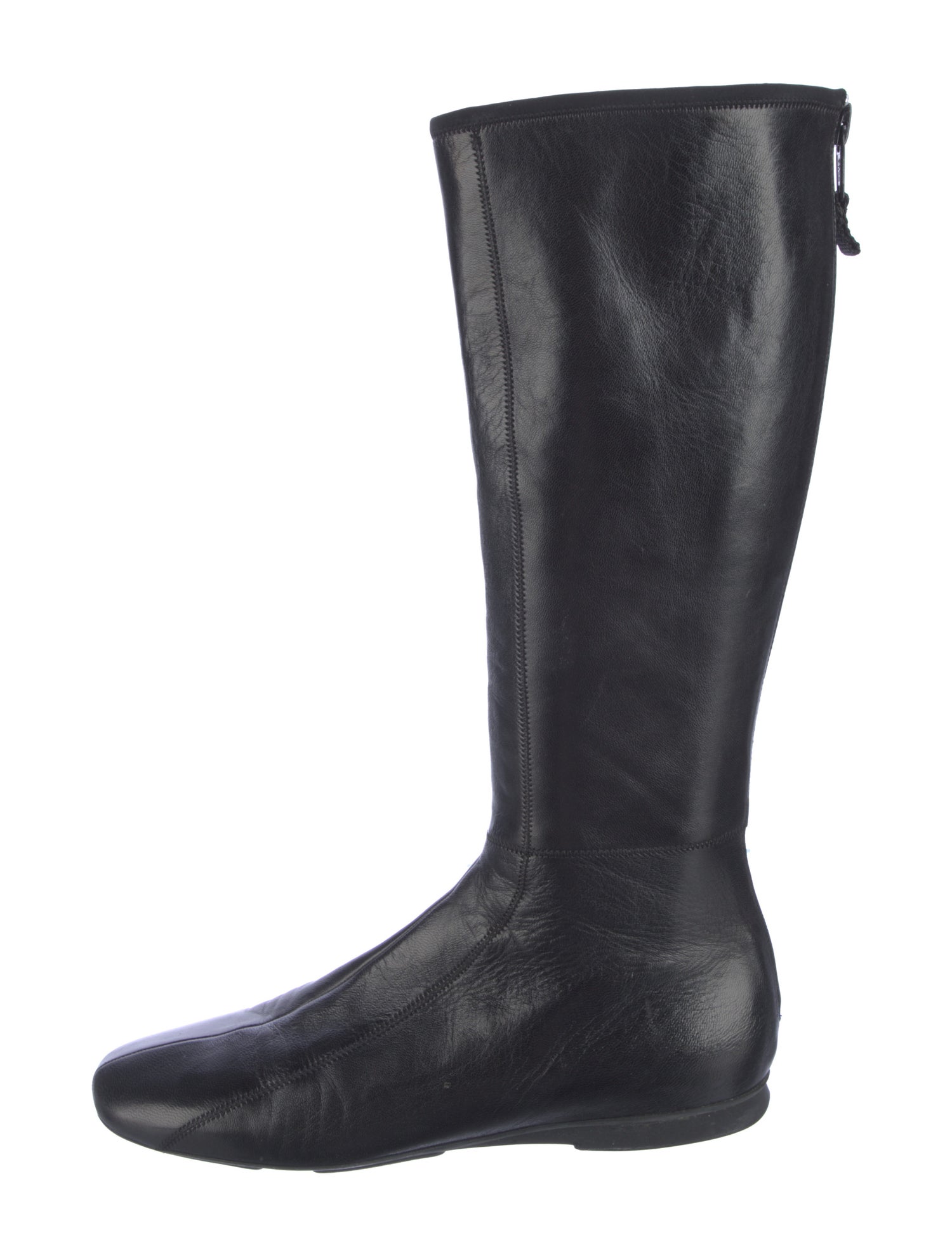 Prada Sport Leather Riding Boots - Black Boots, Shoes - PRA972918