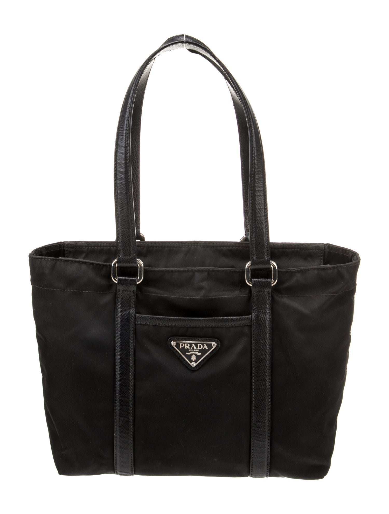 Prada Saffiano-Trimmed Tessuto Tote