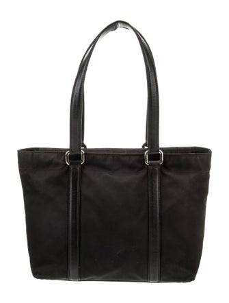 Prada Saffiano-Trimmed Tessuto Tote