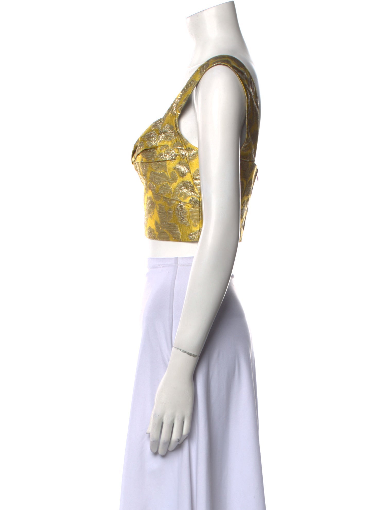 Prada Printed Square Neckline Crop Top