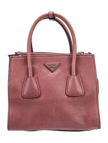 Prada Handle Bags Small Glace Calf Twin Pocket Tote