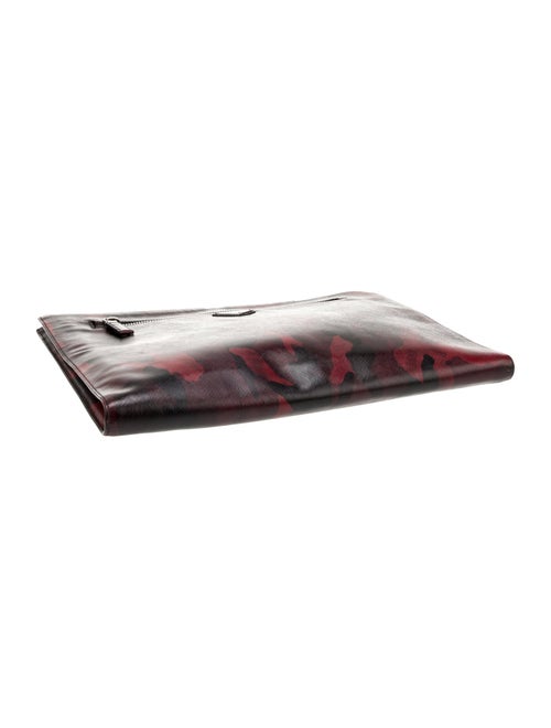 Prada Saffiano Triangle Camo Zip Portfolio