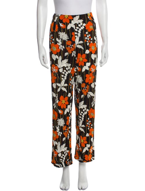 Prada Floral Print Wide Leg Pants