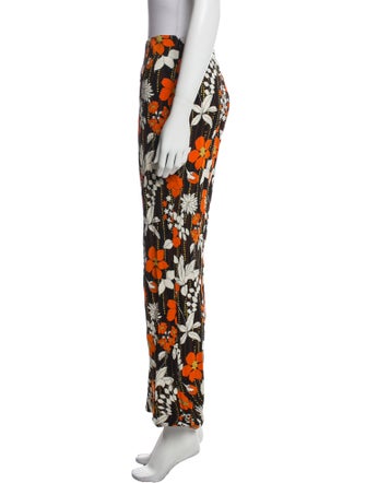 Prada Floral Print Wide Leg Pants