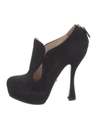 Prada Suede Cutout Accent Pumps