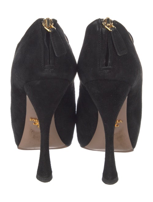 Prada Suede Cutout Accent Pumps