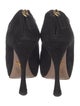 Prada Suede Cutout Accent Pumps