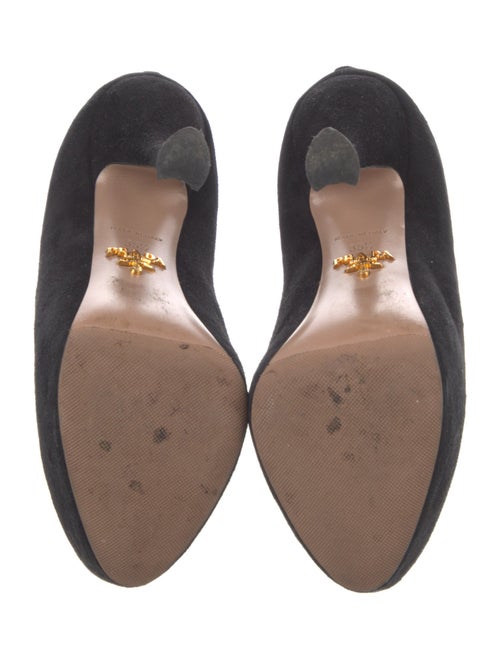Prada Suede Cutout Accent Pumps