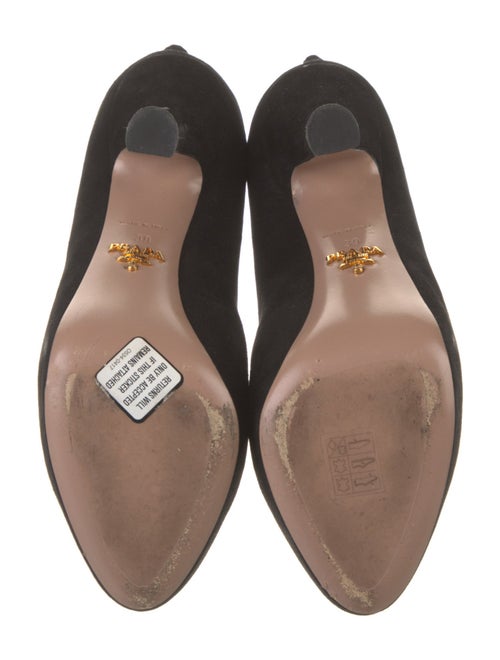 Prada Suede Lasercut Accents Lace-Up Boots