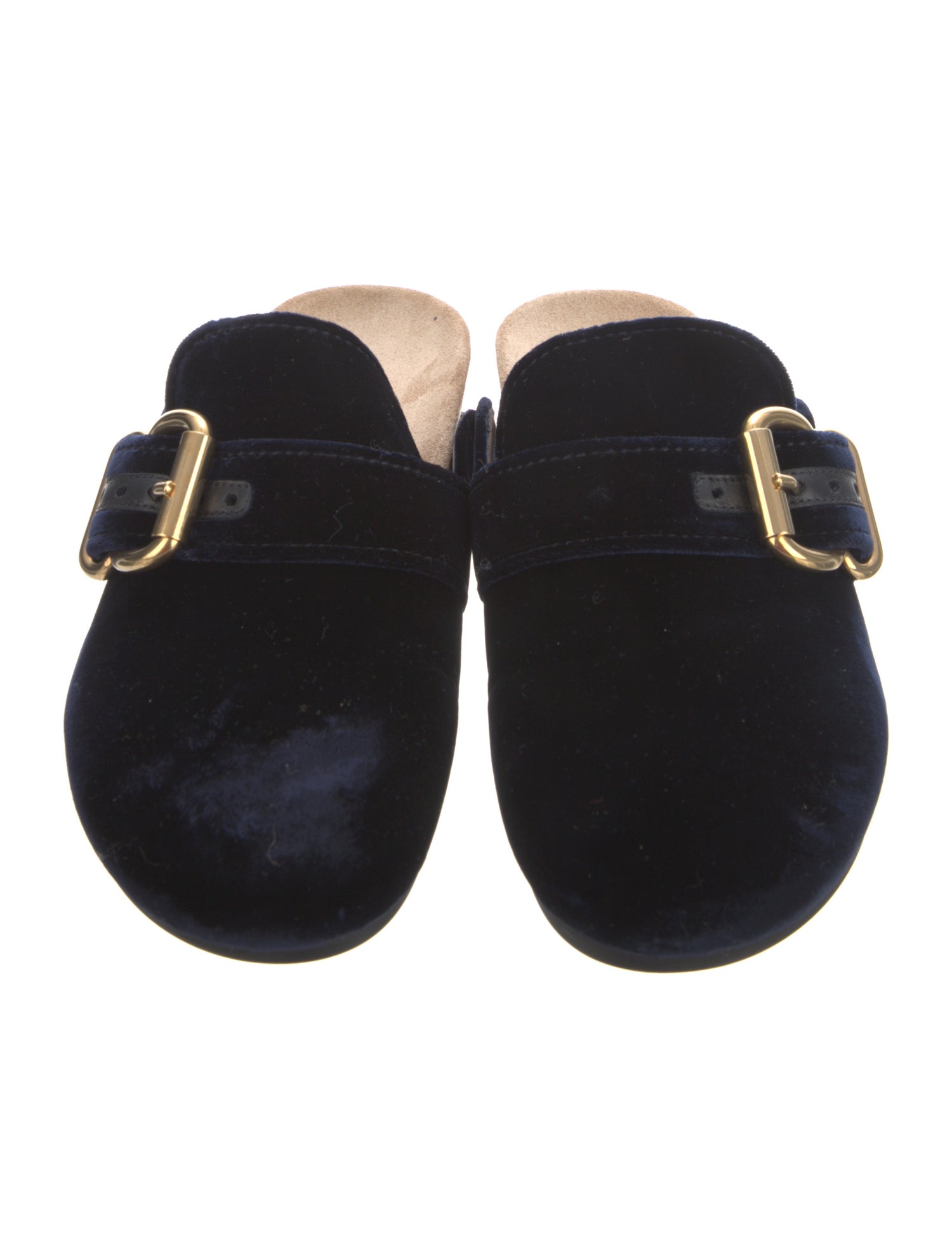 靴 PRADA Velvet Mules Prada Velvet Mules - Blue Flats, Shoes - PRA985207 | The RealReal