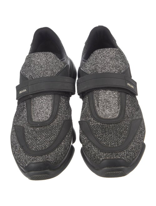 Prada Printed Glitter Accents Sneakers