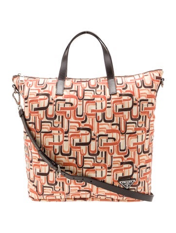 Prada Totes Saffiano-Trimmed Tessuto Stampata Tote