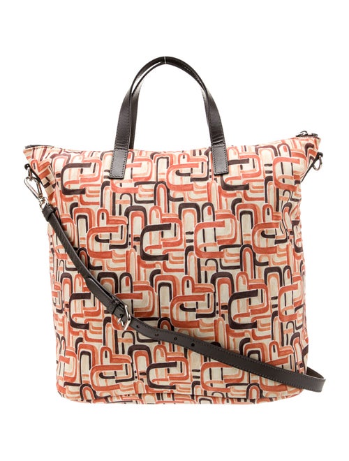 Prada Saffiano-Trimmed Tessuto Stampata Tote