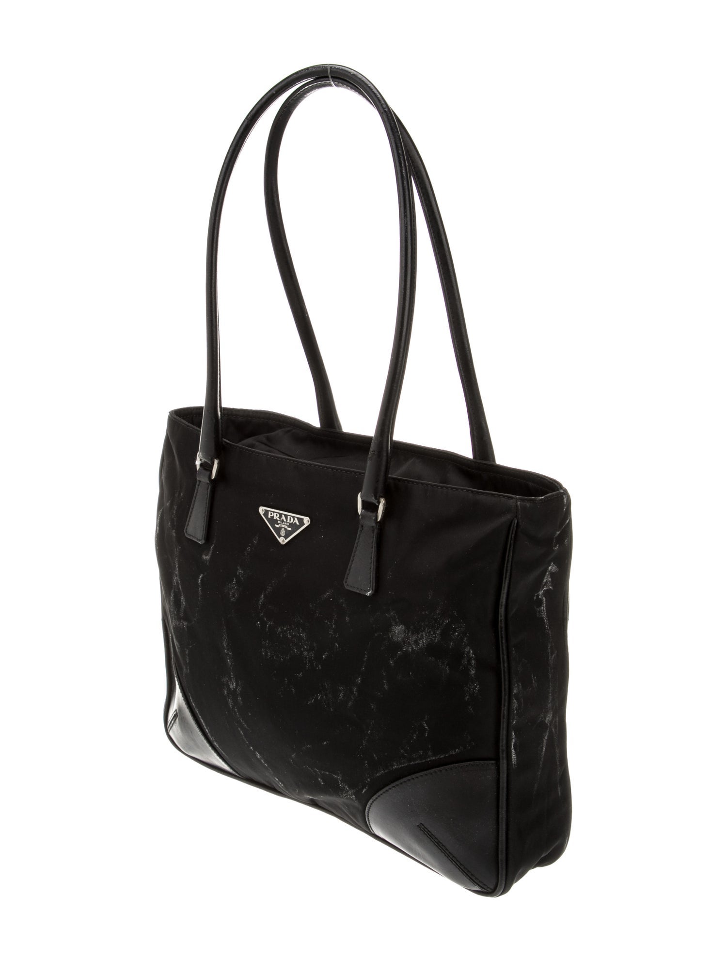 Prada Leather-trimmed Tessuto Shoulder Bag