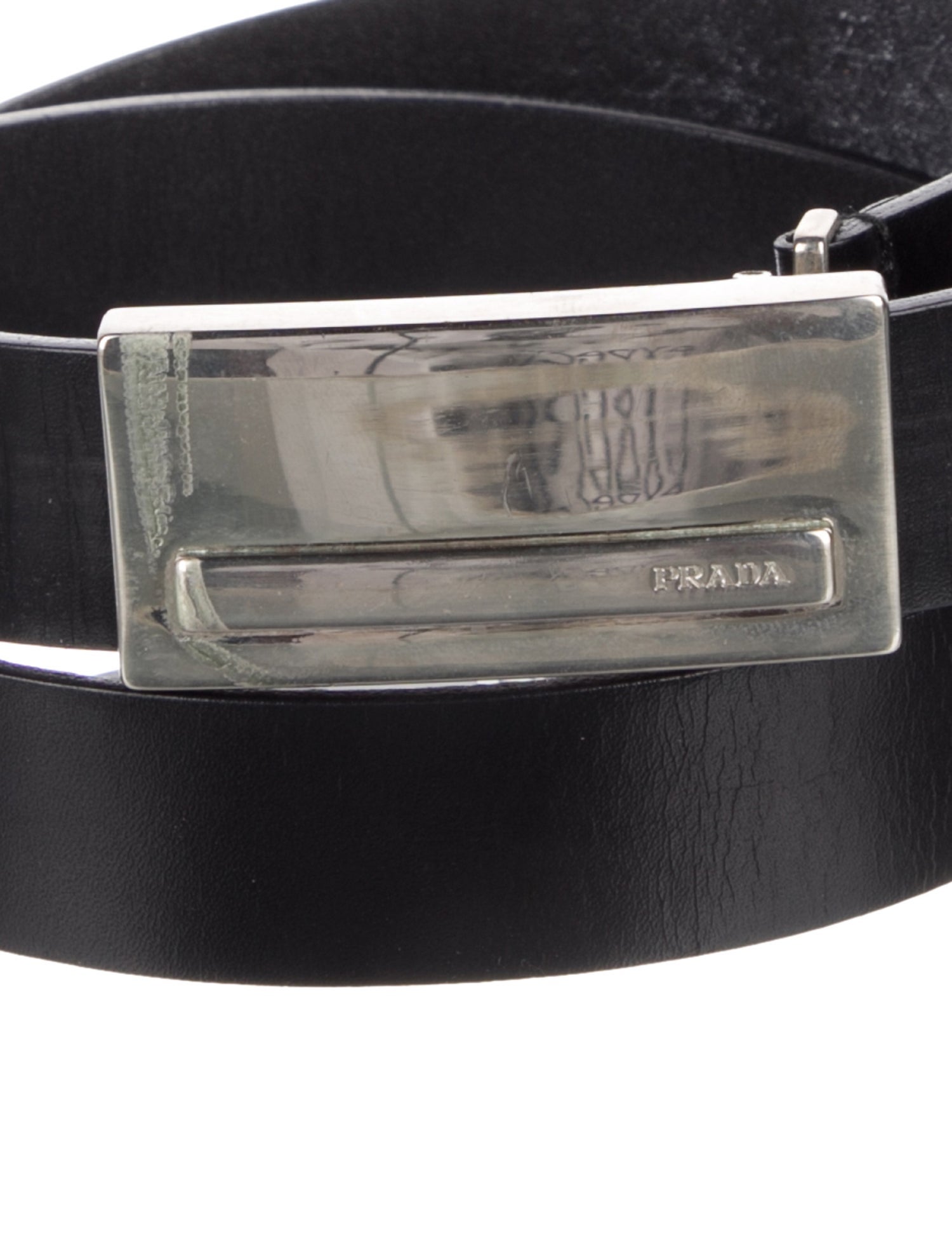 Prada Leather Chain-Link Belt