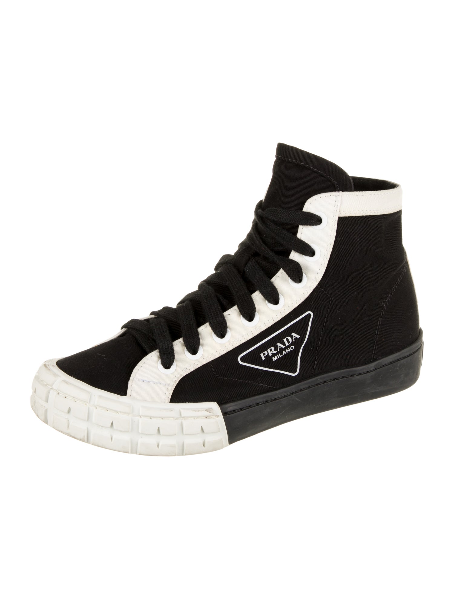 Prada Canvas Wedge Sneakers