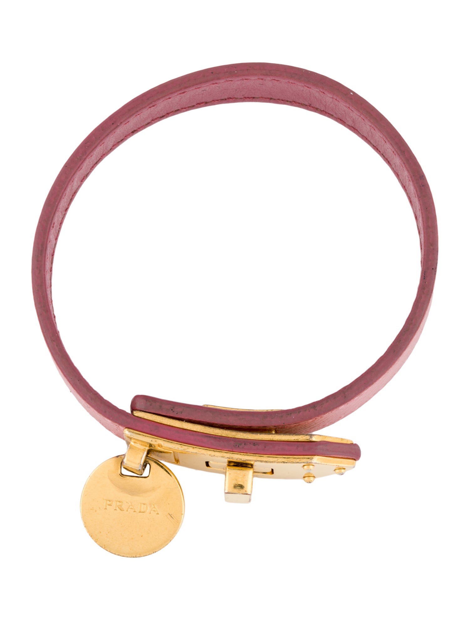 Prada Pink Silk Logo Bracelet