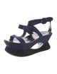 Prada Suede Bow Accents T-Strap Sandals