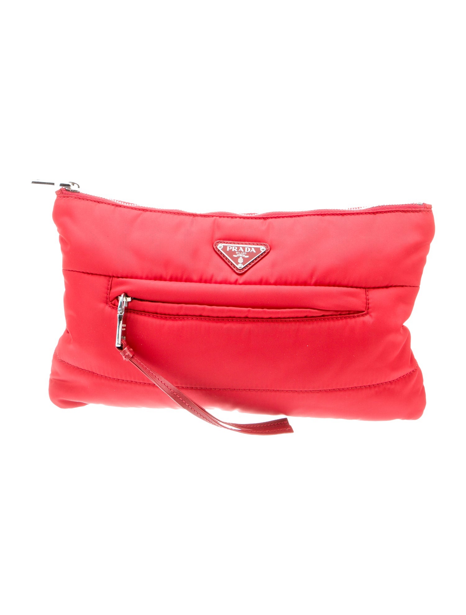 Prada Enameled Metal Triangle Clutch