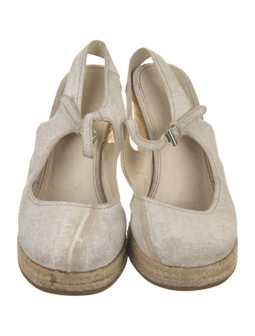 Prada Canvas Braided Accents Slingback Pumps