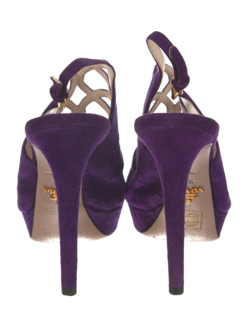 Prada Suede Cutout Accent Slingback Pumps
