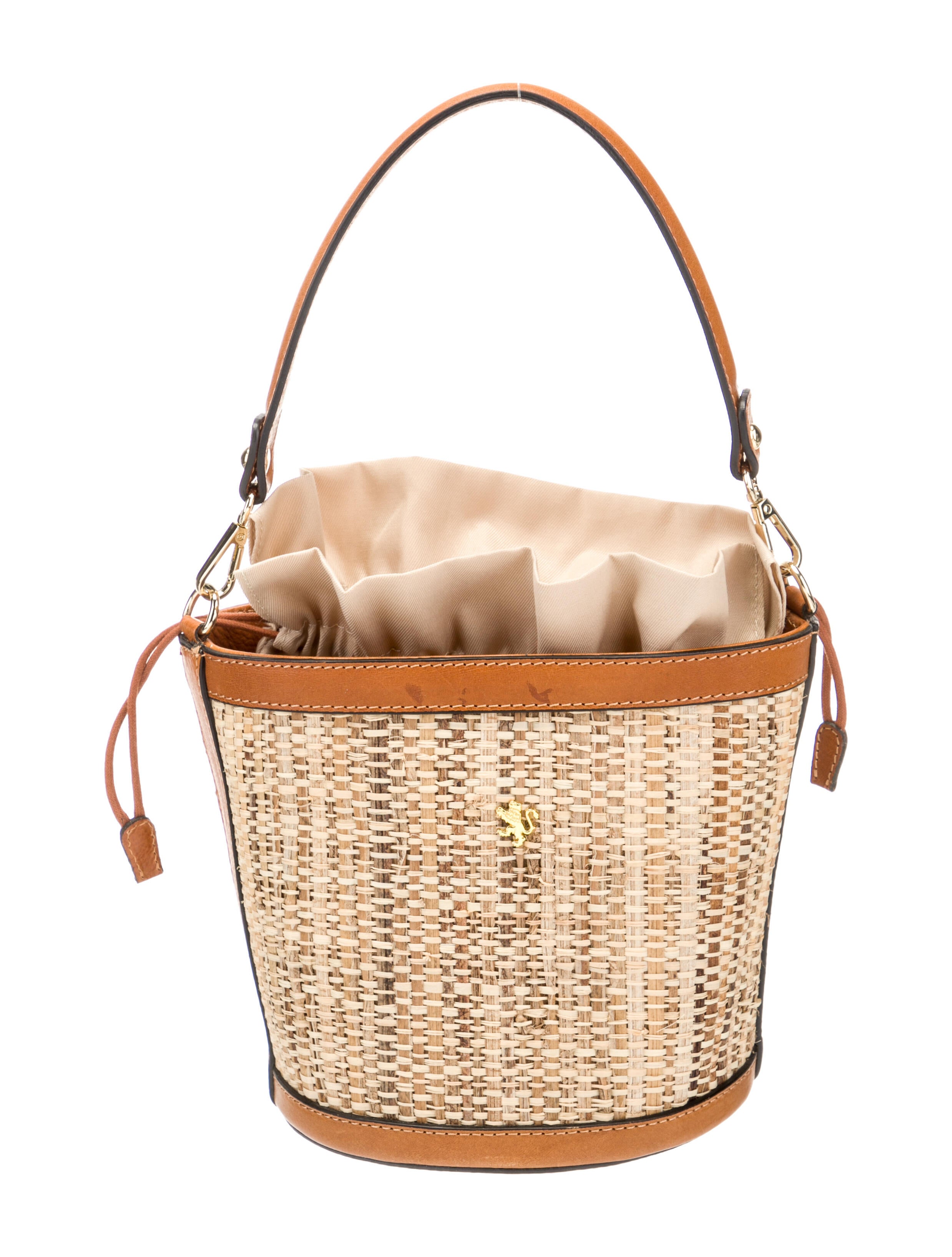Pratesi Leather Trim Raffia Bucket Bag - Neutrals Bucket Bags, Handbags ...
