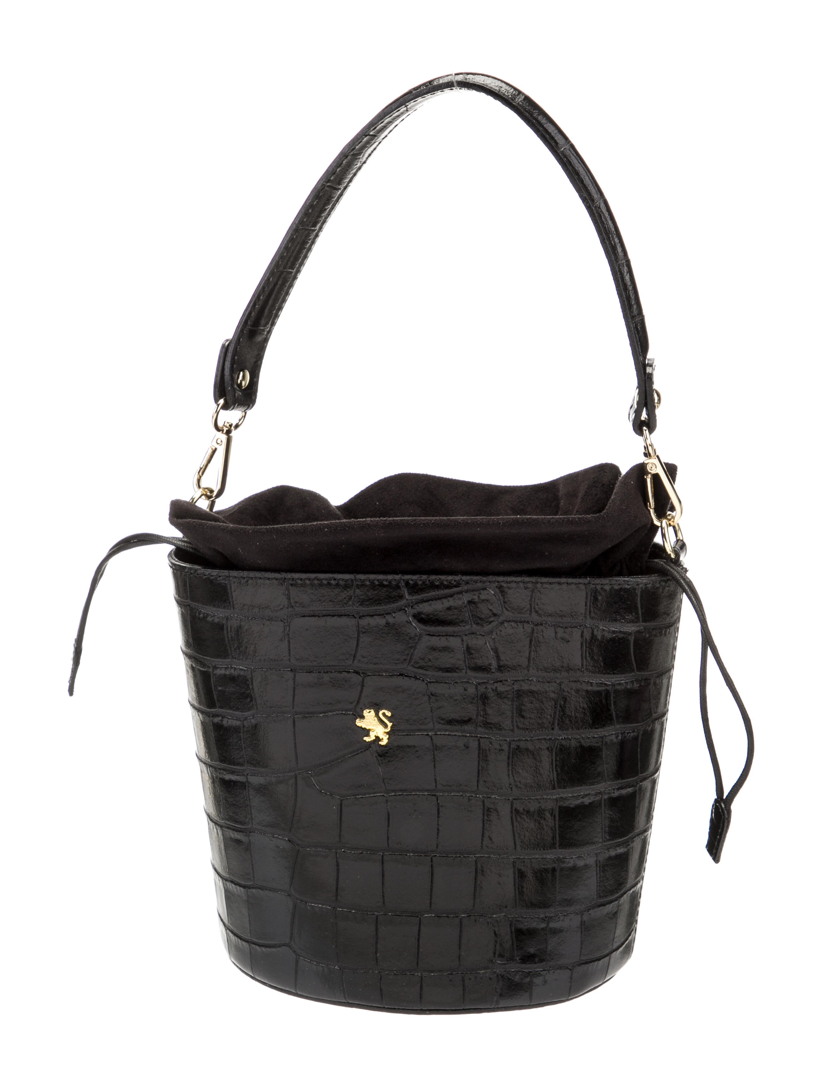Pratesi Embossed Leather Bucket Bag - Black Bucket Bags, Handbags ...