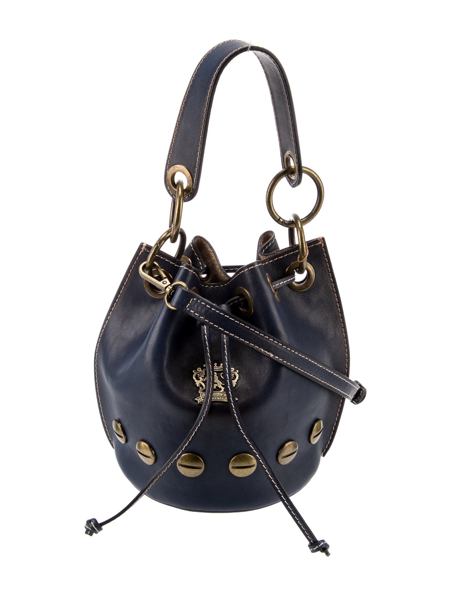 Pratesi Leather Bucket Bag - Blue Crossbody Bags, Handbags - PRATE20979 ...