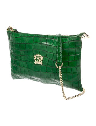 Pratesi Embossed Leather Shoulder Bag