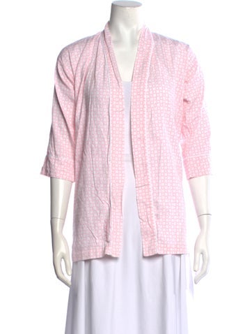 Pre-owned Pratesi Patterned Open Front Top In Pink