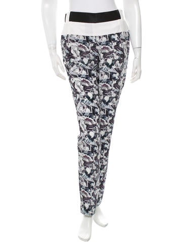 Prabal Gurung Silk Abstract Print Pants