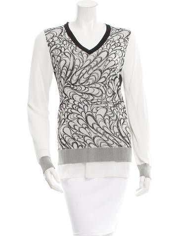 Prabal Gurung Knit V-Neck Sweater