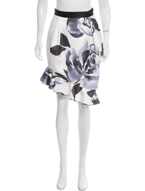 Prabal Gurung Ruffle Hem Tulip Skirt w/ Tags White