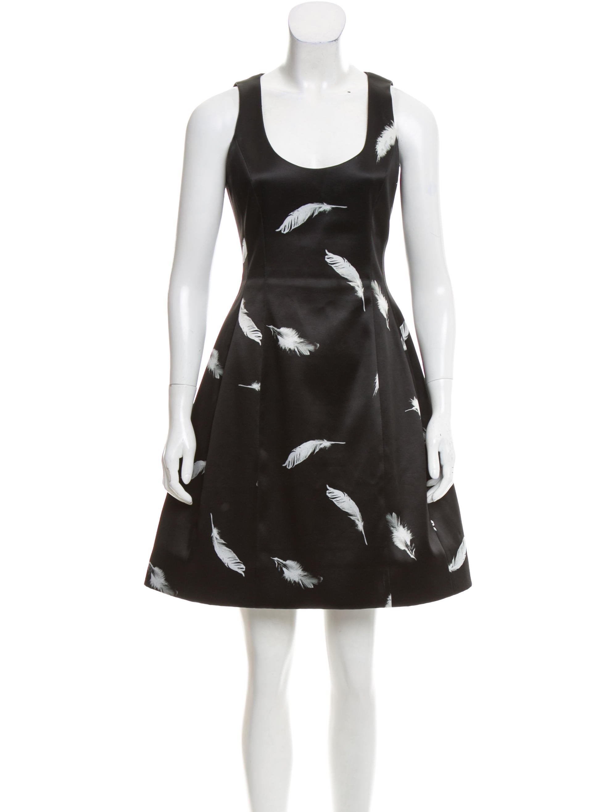 Prabal Gurung Feather Print Satin Dress Clothing Prb22435 The Feather Print Satin Dress