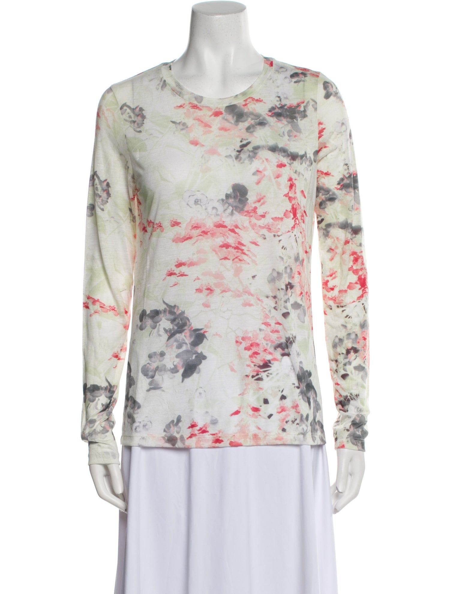Prabal Gurung Long Sleeve Floral Print Top