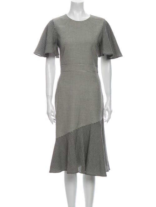 Prabal Gurung Houndstooth Print Midi Length Dress
